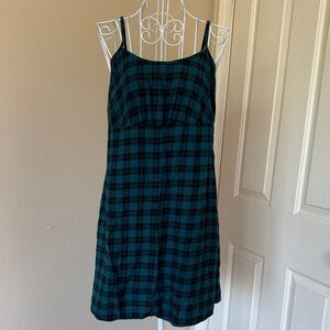 Teal and Black Plaid Dress